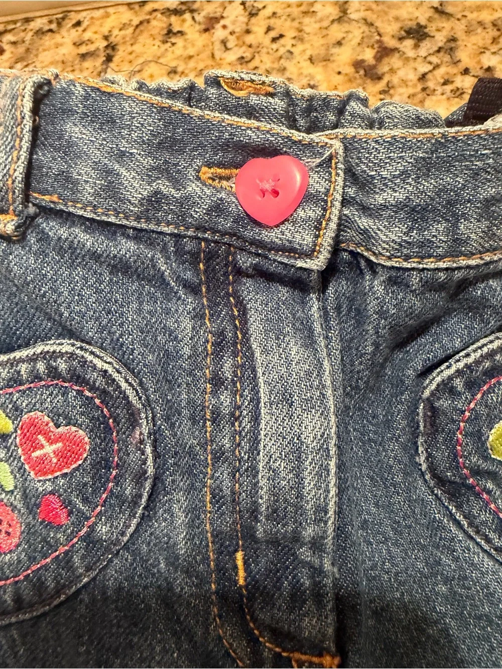Vintage 2005 Gymboree Girls Heart Embroidered Flare Jeans - Size 2T / 2 Years